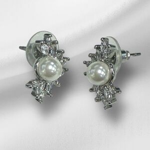 David’s Bridal Cubic Zirconia Marquise & Faux Pearl Earrings